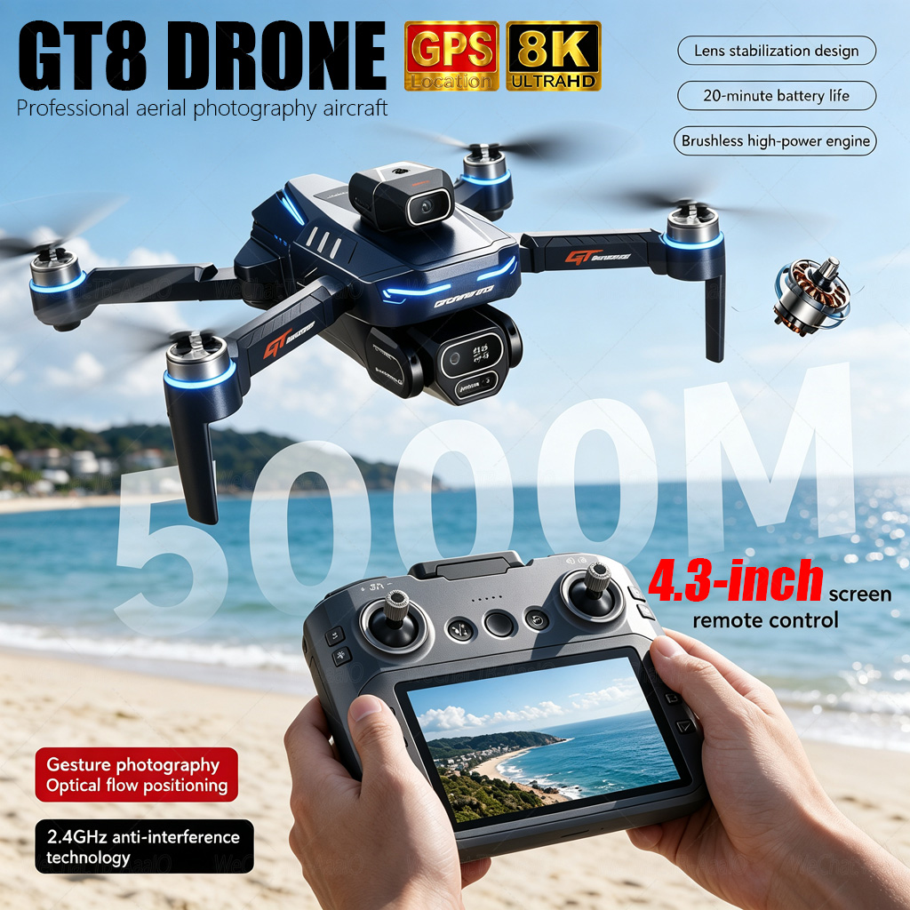 NOVO Drone GT8 HD RC 4K Profis - Drone Surveying avaliação e preço